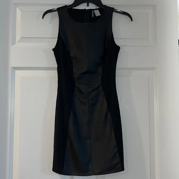 H&M Black Leather Dress H&M Black Leather Dress